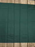 Chanderi fancy saree bottle green color allover plain & zari border with zari pallu and running blouse