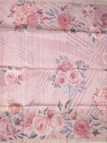 Tussar fancy saree light purple color allover prints & small kaddi border with printed pallu and attached plain blouse