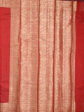 Chanderi fancy saree red color allover plain & zari border with zari pallu and running blouse