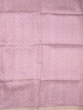 Tussar fancy saree light purple color allover prints & small kaddi border with printed pallu and attached plain blouse