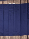 Chanderi fancy saree navy blue color allover plain & zari border with zari pallu and running blouse