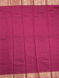 Chanderi fancy saree dark pink color allover plain & zari border with zari pallu and running blouse