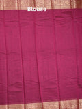 Chanderi fancy saree dark pink color allover plain & zari border with zari pallu and running blouse