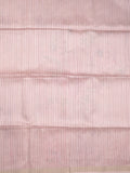 Tussar fancy saree baby pink color allover prints & small kaddi border with printed pallu and attached plain blouse