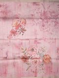 Tussar fancy saree baby pink color allover prints & small kaddi border with printed pallu and attached plain blouse