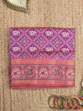 Ikkath fancy saree in purple color allover design with zari border & ikkath pallu and plain blouse