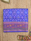 Ikkath fancy saree in blue color allover design with zari border & ikkath pallu and plain blouse