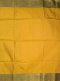 Kanchi pattu saree golden yellow color allover zari motifs & zari border with rich pallu and contrast plain blouse