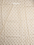 Mashru silk fancy saree white color allover prints & zari border with plain pallu and printed blouse