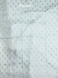 Mashru silk fancy saree pastel blue color allover prints & zari border with plain pallu and printed blouse