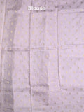 Mashru silk fancy saree pastel purple color allover prints & zari border with plain pallu and printed blouse