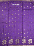 Raw mango fancy saree pastel purple color allover prints & zari border with zari pallu and contrast blouse