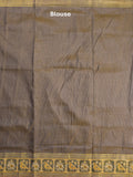 Ikkath fancy saree in yellow color allover design with zari border & ikkath pallu and plain blouse