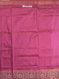 Ikkath fancy saree in purple color allover design with zari border & ikkath pallu and plain blouse