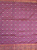 Ikkath fancy saree in purple color allover design with zari border & ikkath pallu and plain blouse