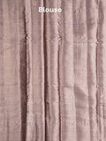 Raw mango fancy saree dark brown color allover zari motifs & zari border with zari pallu and brocade blouse