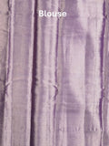Raw mango fancy saree dark blue color allover zari motifs & zari border with zari pallu and brocade blouse