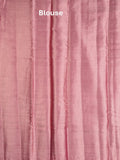 Raw mango fancy saree pink color allover zari motifs & zari border with zari pallu and brocade blouse