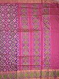 Ikkath fancy saree in purple color allover design with zari border & ikkath pallu and plain blouse