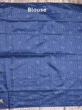 Chanderi fancy saree royal blue color allover zari motifs & zari border with zari pallu and self blouse