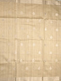 Tussar fancy saree beige color allover zari motifs & zari border with zari pallu and plain blouse