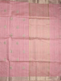 Tussar fancy saree light purple color allover zari motifs & zari border with zari pallu and plain blouse