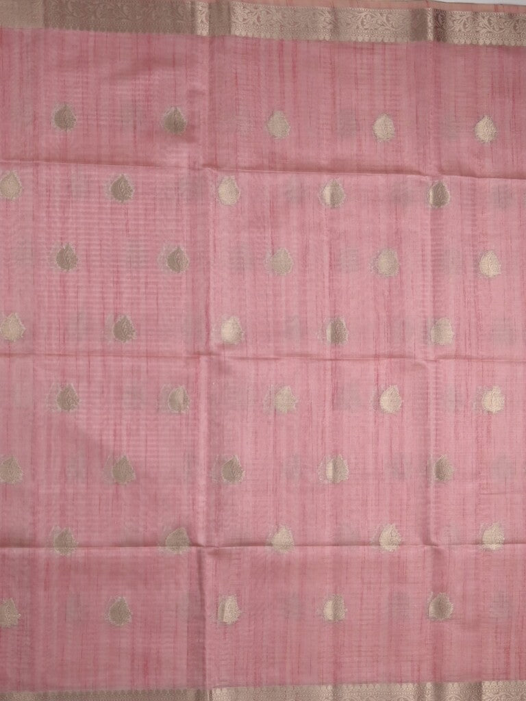 Tussar fancy saree light purple color allover zari motifs & zari border with zari pallu and plain blouse