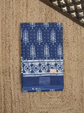 Maheshwari Saree in blue color with printed border, printed pallu & Matching Blouse