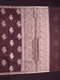 Chanderi fancy saree dark maroon color allover zari motifs & zari border with zari pallu and brocade blouse