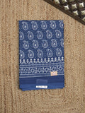 Maheshwari Saree in blue color with printed border, printed pallu & Matching Blouse