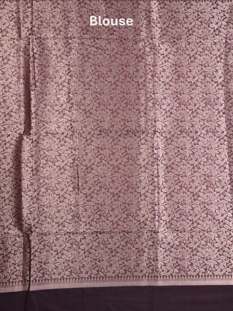 Chanderi fancy saree dark maroon color allover zari motifs & zari border with zari pallu and brocade blouse