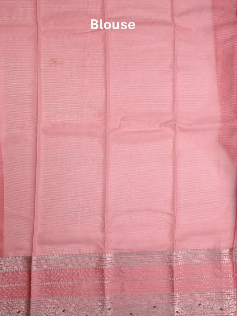 Mangalagiri fancy saree dark wine color allover zari motifs & zari border with zari pallu and contrast blouse