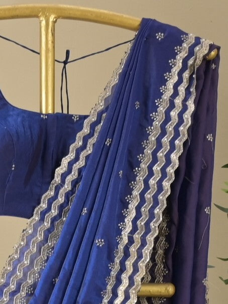 Rocket saree Soft organza saree in blue color