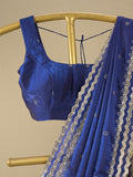 Rocket saree Soft organza saree in blue color