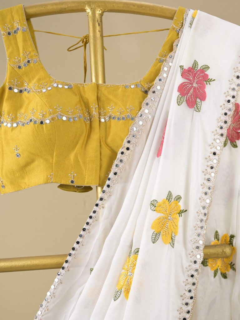 Rocket saree Soft organza saree in blue color