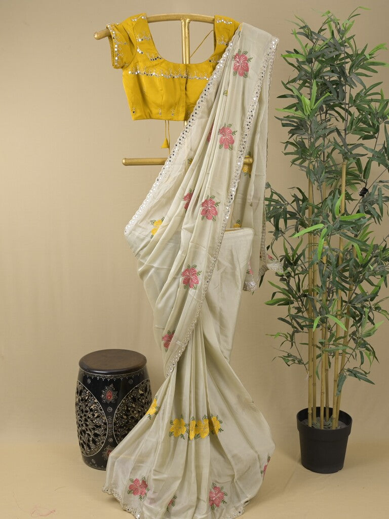 Rocket saree Soft organza saree in blue color