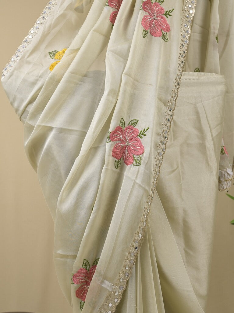 Rocket saree Soft organza saree in blue color