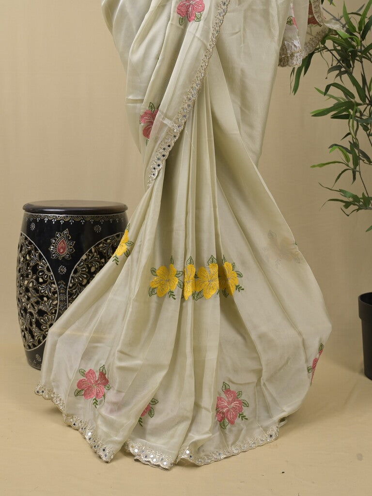 Rocket saree Soft organza saree in blue color