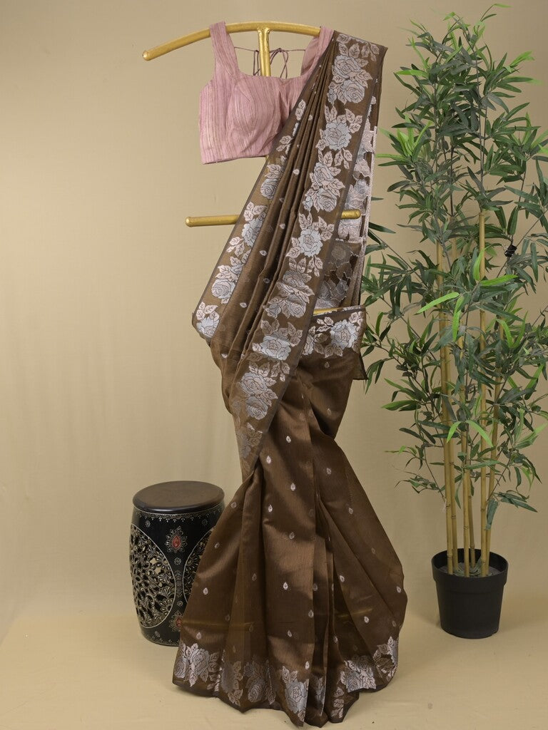 Rocket saree Soft organza saree in blue color