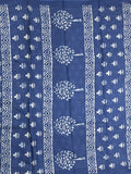 Maheshwari Saree in blue color with printed border, printed pallu & Matching Blouse