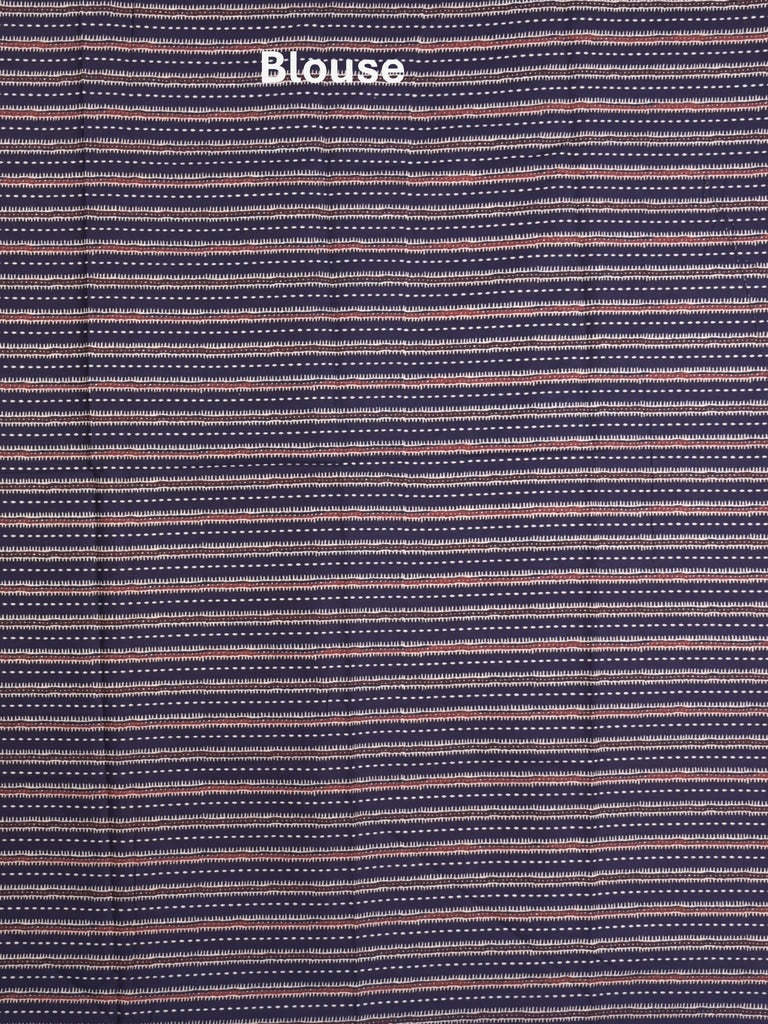 Maheshwari Saree in blue color with printed border, printed pallu & Matching Blouse