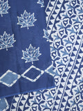 Maheshwari Saree in blue color with printed border, printed pallu & Matching Blouse