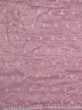 Organza crush fancy saree onion pink color allover embroidery & fancy border with running pallu and attached blouse