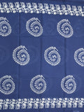 Maheshwari Saree in blue color with printed border, printed pallu & Matching Blouse