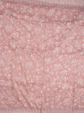 Organza crush fancy saree baby pink color allover embroidery & fancy border with running pallu and attached blouse