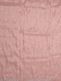 Organza crush fancy saree baby pink color allover embroidery & fancy border with running pallu and attached blouse