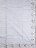 Kota fancy sarees in light blue color allover work with cutwork border and contrast blouse