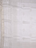 Dola tissue fancy saree white color allover zari motifs & zari border with rich pallu and plain self blouse