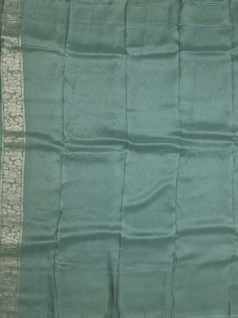 Dola tissue fancy saree grey color allover zari motifs & zari border with rich pallu and plain self blouse