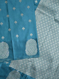 Banaras fancy saree sky blue color allover zari motifs & zari border with rich pallu and self blouse